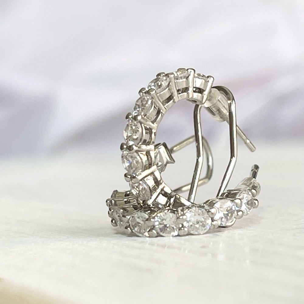 Elegant Sparkly Crystal Hoop Earrings